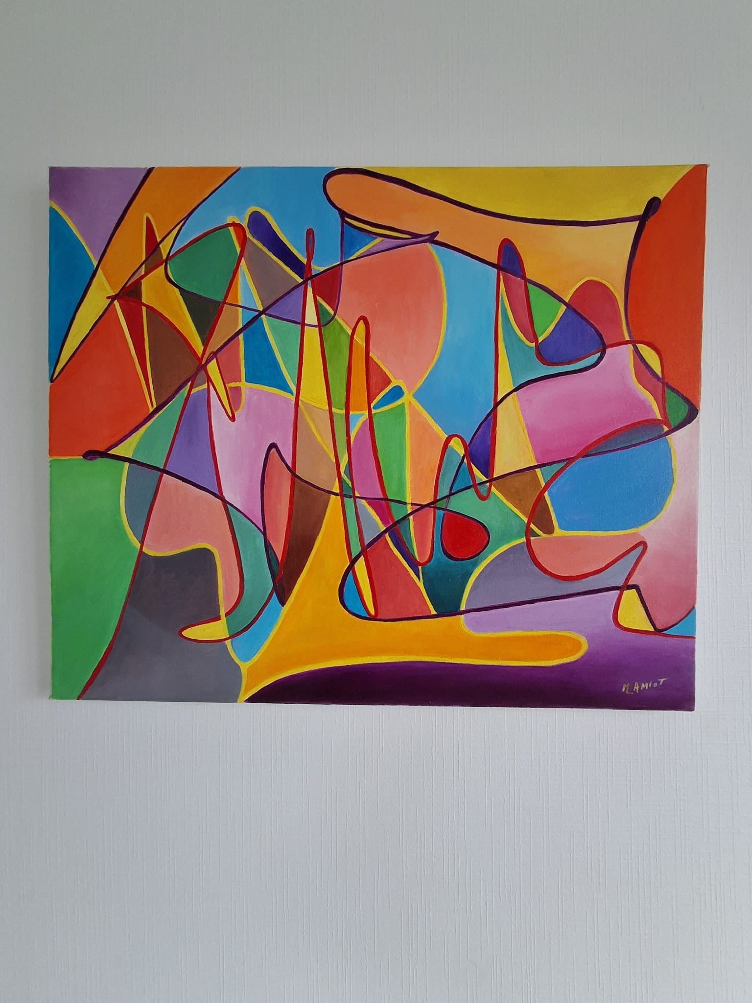 Errance accrochée au mur, photographiée chez l'artiste.