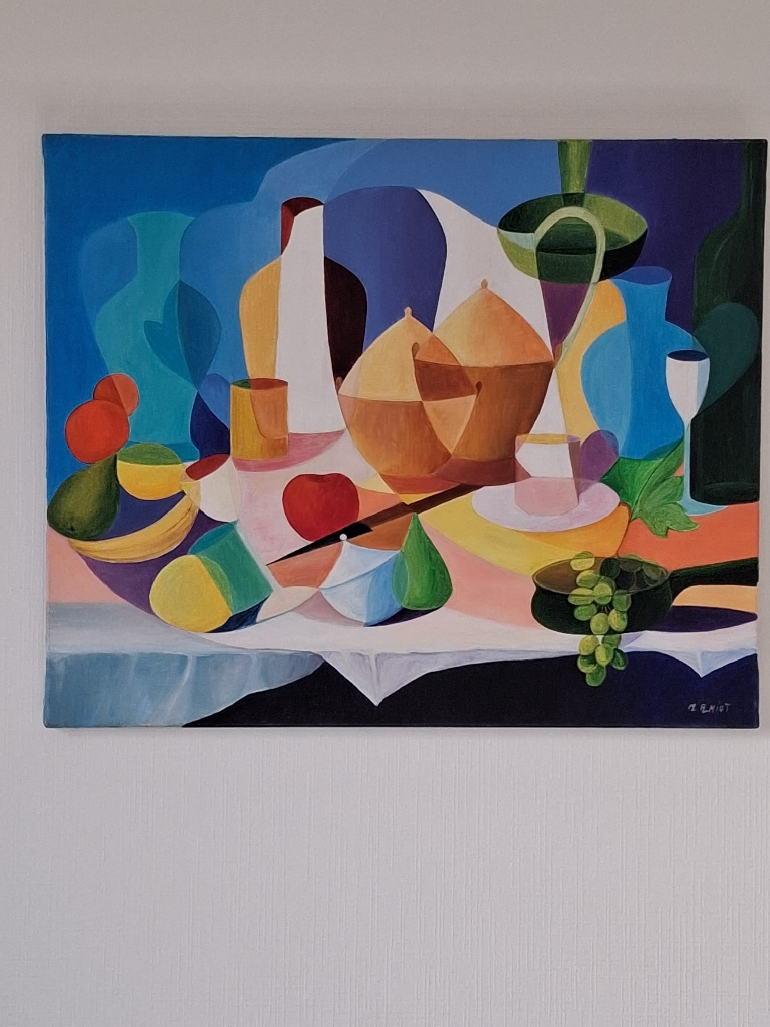 Harmonie chromatique accrochée au mur, photographiée chez l'artiste.